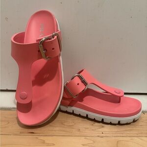 Prada Pink Sandals with Silver Buckle